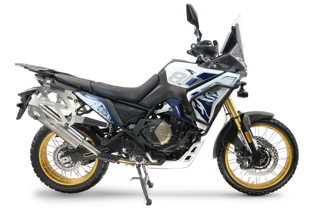 GPR TECH Uyumlu  Voge DS 800 Rally 2025/2026 Zwart Pereche de cutii laterale din aluminiu cu partea dreaptă conturată, culoare neagră, cu suport specific pentru geantă Capacitate 38 litri + 32 litri.