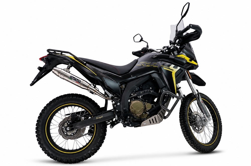 Esapament GPR compatibil cu Voge 300Rally 2025 Evacuare slip-on omologata, inclusiv db killer detașabil, cot de legătură și catalizator,Deeptone Inox