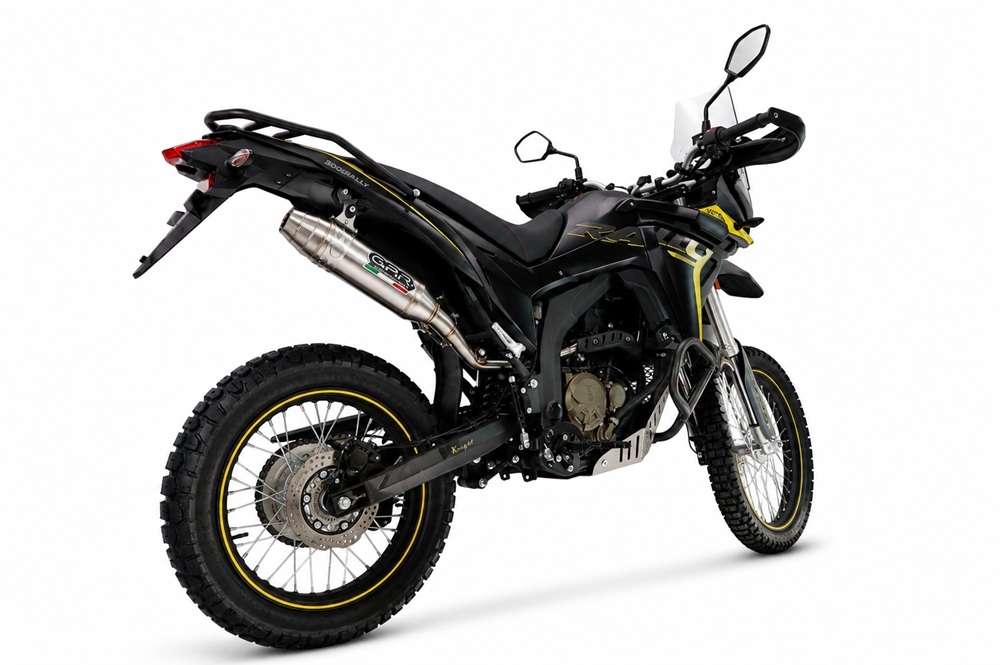 Esapament GPR compatibil cu Voge 300Rally 2025 Evacuare slip-on omologata, inclusiv db killer detașabil, cot de legătură și catalizator,Deeptone Inox