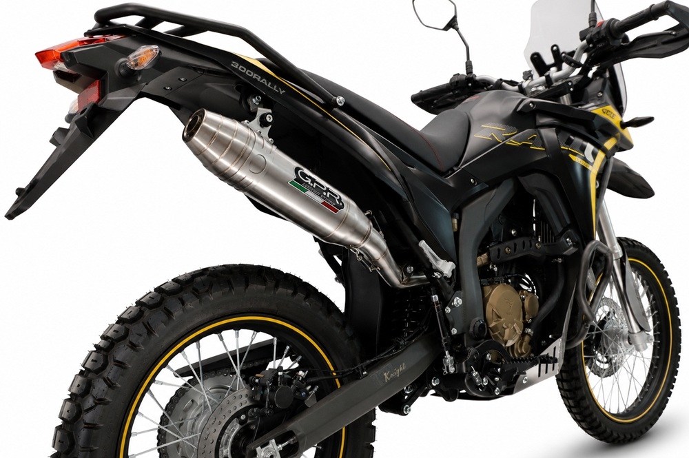 Esapament GPR compatibil cu Voge 300Rally 2025 Evacuare slip-on omologata, inclusiv db killer detașabil, cot de legătură și catalizator,Deeptone Inox