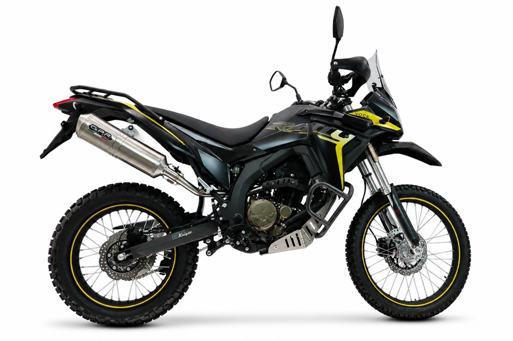 Esapament GPR compatibil cu Voge 300Rally 2025 Evacuare slip-on omologata, inclusiv db killer detașabil, cot de legătură și catalizator,Satinox 