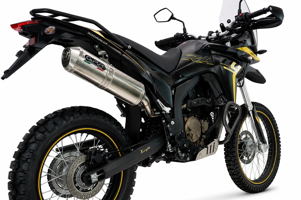Esapament GPR compatibil cu Voge 300Rally 2025 Evacuare slip-on omologata, inclusiv db killer detașabil, cot de legătură și catalizator,Satinox 