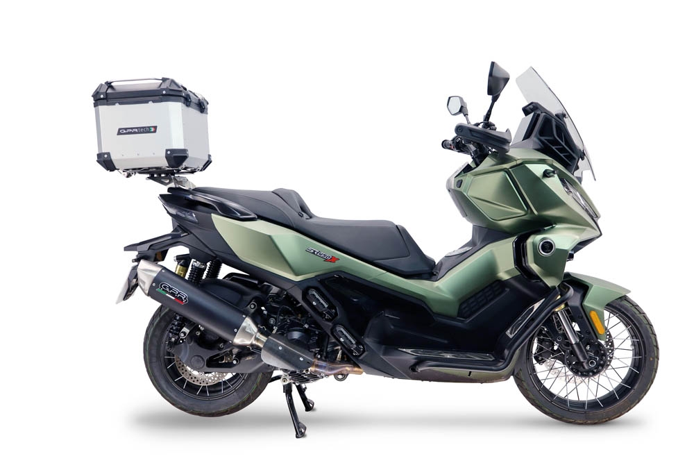 Top case GPR TECH  Voge SR 450 X 2026/2027 e5 plus Topcase din aluminiu, culoare argintie, inclusiv portbagaj și placă specifică Capacitate 26 litri.