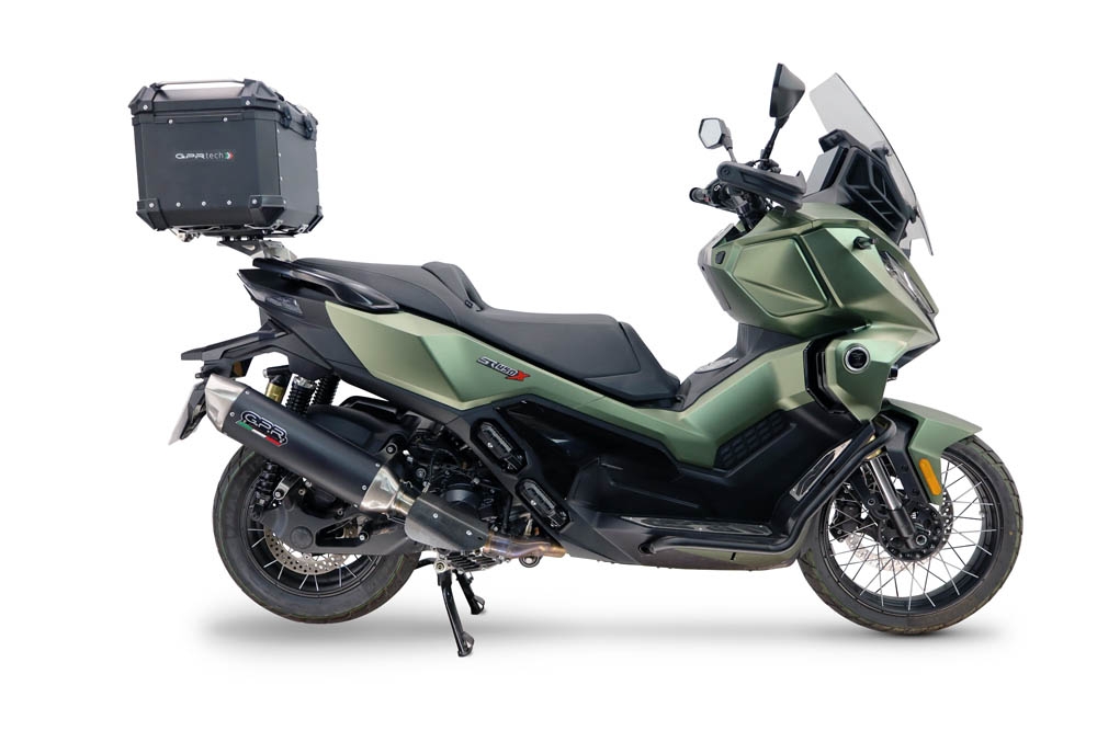 Top case GPR TECH  Voge SR 450 X 2026/2027 e5 plus Topcase din aluminiu, culoare neagră, inclusiv portbagaj și placă specifică Capacitate 26 litri.