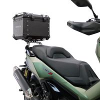 Top case GPR TECH  Voge SR 450 X 2026/2027 e5 plus Topcase din aluminiu, culoare neagră, inclusiv portbagaj și placă specifică Capacitate 26 litri.