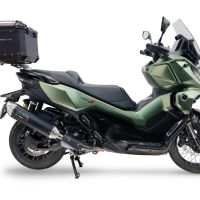 Top case GPR TECH  Voge SR 450 X 2026/2027 e5 plus Topcase din aluminiu, culoare neagră, inclusiv portbagaj și placă specifică Capacitate 35 litri.