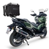 Top case GPR TECH  Voge SR 450 X 2026/2027 e5 plus Topcase din aluminiu, culoare neagră, inclusiv portbagaj și placă specifică Capacitate 35 litri.