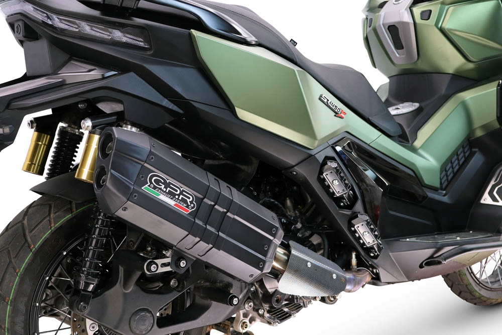 GPR exhaust compatible with Voge SR 450 X 2026-2027, Hyper Sonic Black Titanium, Racing full system exhaust, including removable db killer/spark arrestor 