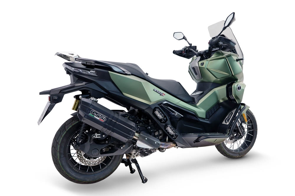 GPR exhaust compatible with Voge SR 450 X 2026-2027, Hyper Sonic Black Titanium, Racing full system exhaust, including removable db killer/spark arrestor 