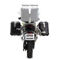 GPR TECH Uyumlu  Voge 900DSX 2024/2025 e5 Zwart Pereche de cutii laterale din aluminiu cu partea dreaptă conturată, culoare neagră, cu suport specific negru pentru geantă Capacitate 38 litri + 32 litri.