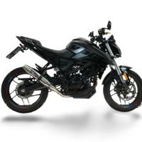 GPR exhaust compatible with Voge Brivido R125 2023-2024, Deeptone Inox, Homologated legal full system exhaust, including removable db killer and catalyst 