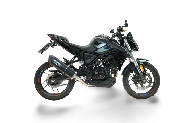 GPR exhaust compatible with Voge Brivido R125 2023-2024, Furore Evo4 Nero, Homologated legal full system exhaust, including removable db killer and catalyst 
