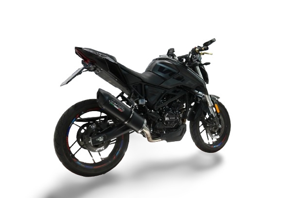 GPR exhaust compatible with Voge Brivido R125 2023-2024, Furore Evo4 Nero, Homologated legal full system exhaust, including removable db killer and catalyst 