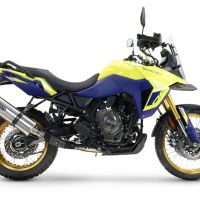 Exhaust compatible with Suzuki V-STROM DL 800 DE - SE 2023-2025, Dual Inox, Homologated legal slip-on exhaust including removable db killer and link pipe