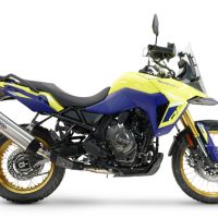 Exhaust compatible with Suzuki V-STROM DL 800 DE - SE 2023-2025, Furore-X Titanio, Homologated legal slip-on exhaust including removable db killer and link pipe