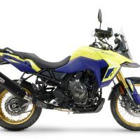 Exhaust compatible with Suzuki V-STROM DL 800 DE - SE 2023-2025, Furore-X Titanio Nero, Homologated legal slip-on exhaust including removable db killer and link pipe