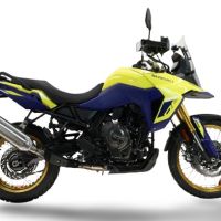 Exhaust compatible with Suzuki V-STROM DL 800 DE - SE 2023-2025, Furore-X Acciaio Inox, Homologated legal slip-on exhaust including removable db killer and link pipe