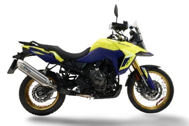 Exhaust compatible with Suzuki V-STROM DL 800 DE - SE 2023-2025, Furore-X Acciaio Inox, Homologated legal slip-on exhaust including removable db killer and link pipe