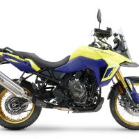 Exhaust compatible with Suzuki V-STROM DL 800 DE - SE 2023-2025, Furore-X Acciaio Inox, Homologated legal slip-on exhaust including removable db killer and link pipe