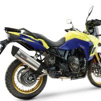 Exhaust compatible with Suzuki V-STROM DL 800 DE - SE 2023-2025, Furore-X Titanio, Homologated legal slip-on exhaust including removable db killer and link pipe