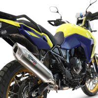 Exhaust compatible with Suzuki V-STROM DL 800 DE - SE 2023-2025, Furore-X Acciaio Inox, Homologated legal slip-on exhaust including removable db killer and link pipe