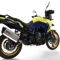 Esapament GPR compatibil cu Suzuki V-STROM DL 800 DE - SE 2023 Evacuare slip-on omologata, inclusiv db killer detașabil și cot de legătură,Hyper Sonic Titanium