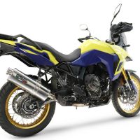 Esapament compatibil cu Suzuki V-STROM DL 800 DE - SE 2023 Evacuare slip-on omologata, inclusiv db killer detașabil și cot de legătură,Trioval