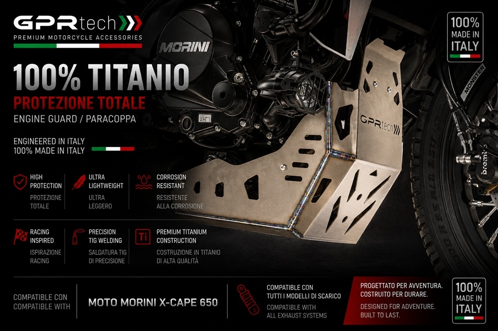 GPR TECH compatible with  Moto Morini X-CAPE 650 2021/2024 e5 GPR TECH Titanium Skid plate 