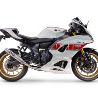 Esapament GPR compatibil cu Yamaha YZF R7 2021 Sistem complet de evacuare legal pentru țările din Marea Britanie și din afara UE, inclusiv db killer detașabil,Deeptone Inox