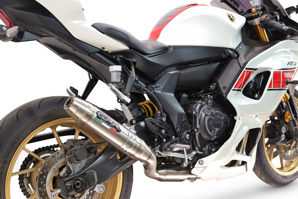 Esapament GPR compatibil cu Yamaha YZF R7 2021 Sistem complet de evacuare legal pentru țările din Marea Britanie și din afara UE, inclusiv db killer detașabil,Deeptone Inox