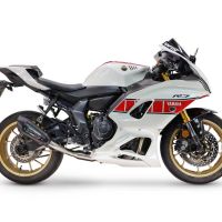 Esapament GPR compatibil cu Yamaha YZF R7 2021 Sistem complet de evacuare legal omologat, inclusiv db killer și catalizator detașabil,GP-Revo Black Titanium