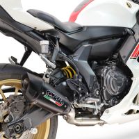 Esapament GPR compatibil cu Yamaha YZF R7 2021 Sistem complet de evacuare legal omologat, inclusiv db killer și catalizator detașabil,GP-Revo Black Titanium