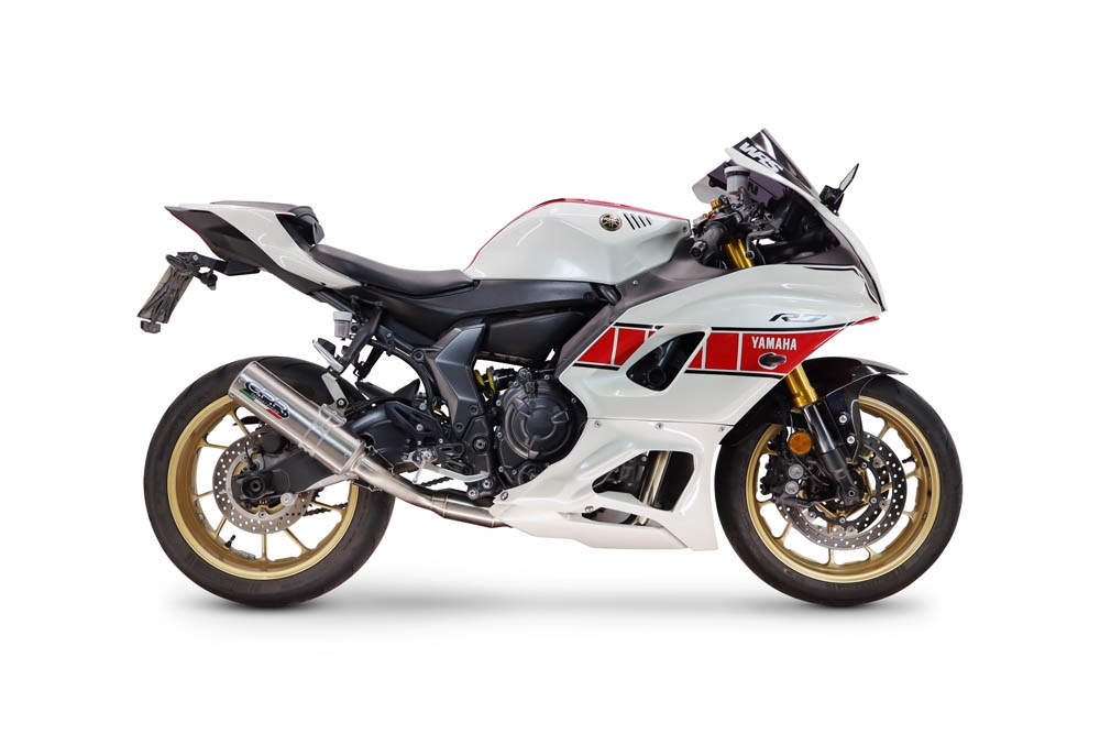 Esapament GPR compatibil cu Yamaha YZF R7 2021 Sistem complet de evacuare legal omologat, inclusiv db killer și catalizator detașabil,M3 Inox 