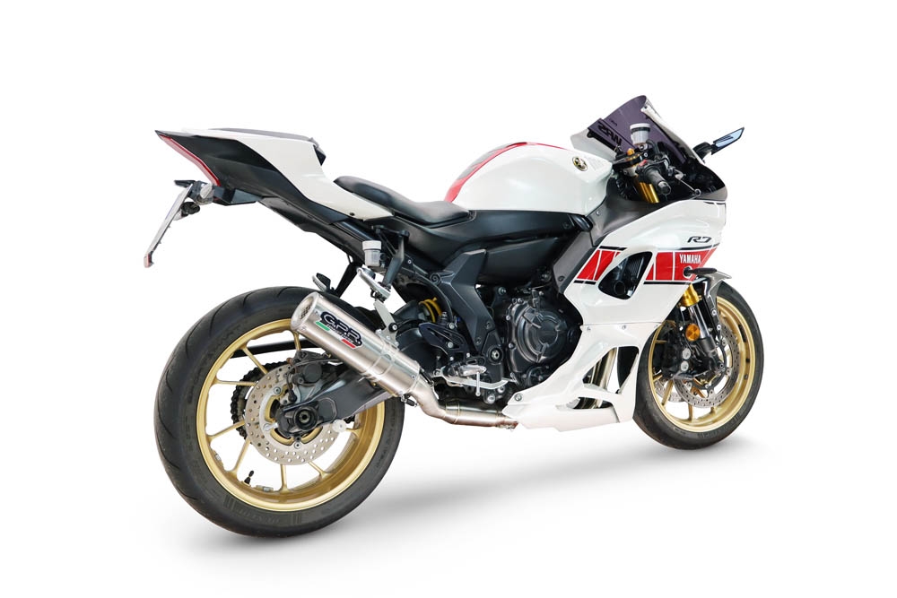 Esapament GPR compatibil cu Yamaha YZF R7 2021 Sistem complet de evacuare legal omologat, inclusiv db killer și catalizator detașabil,M3 Inox 
