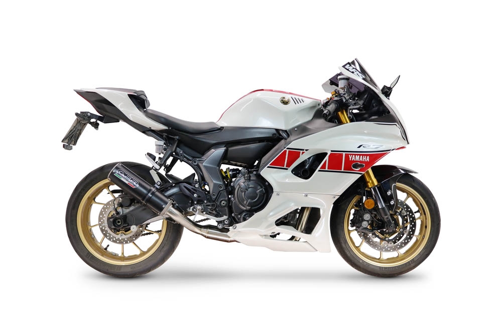 Esapament GPR compatibil cu Yamaha YZF R7 2021 Sistem complet de evacuare legal omologat, inclusiv db killer și catalizator detașabil,M3 Black Titanium