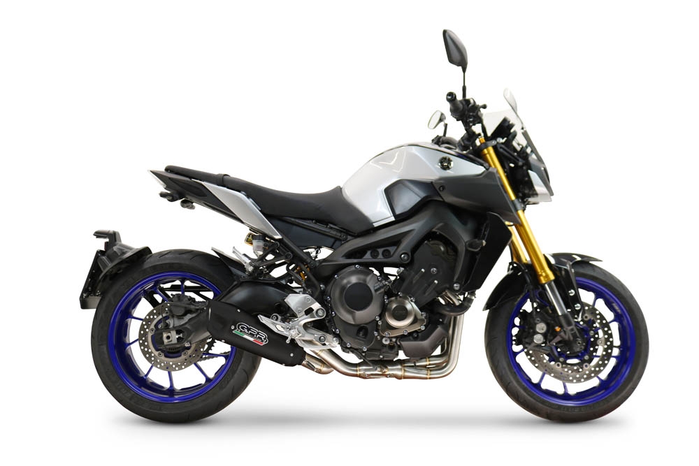 Esapament GPR compatibil cu Yamaha Mt-09 2014 Sistem de evacuare complet de curse, inclusiv db killer detașabil,GP-Revo Black Titanium