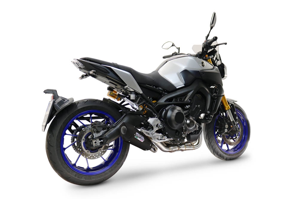 Esapament GPR compatibil cu Yamaha Mt-09 2014 Sistem de evacuare complet de curse, inclusiv db killer detașabil,GP-Revo Black Titanium