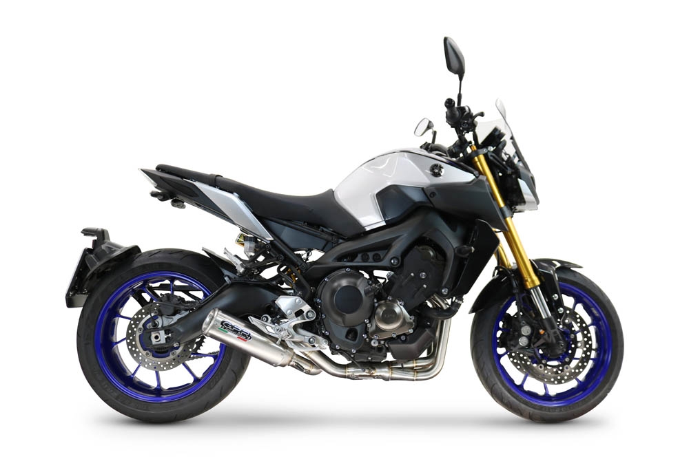 Esapament GPR compatibil cu Yamaha Mt-09 2014 Sistem complet de evacuare legal omologat, inclusiv db killer și catalizator detașabil,M3 Inox 