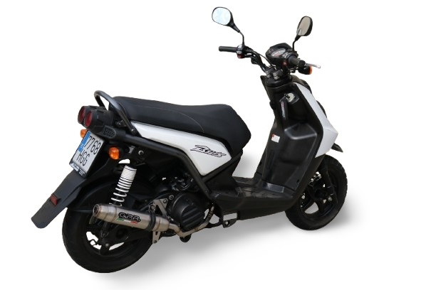 Esapament compatibil cu Yamaha BW'S 125 2010 Sistem complet de evacuare Racing, inclusiv db killer detașabil,Deeptone Inox