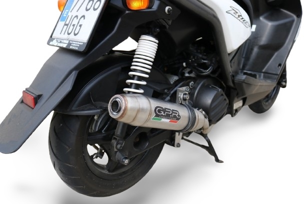 Esapament compatibil cu Yamaha BW'S 125 2010 Sistem complet de evacuare Racing, inclusiv db killer detașabil,Deeptone Inox