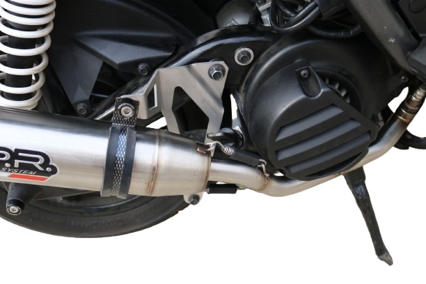 Esapament compatibil cu Yamaha BW'S 125 2010 Sistem complet de evacuare Racing, inclusiv db killer detașabil,Deeptone Inox