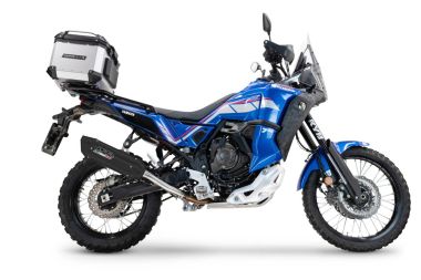 Exhaust compatible with Yamaha Tenere 700 2024-2025, Furore-X Titanio Nero, Homologated legal slip-on exhaust including removable db killer and link pipe