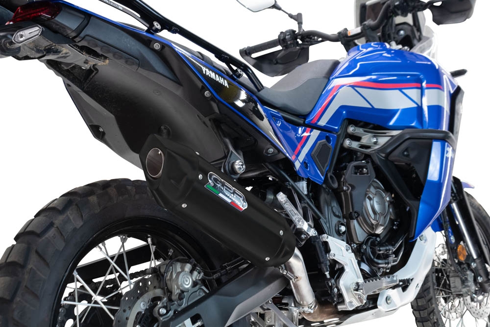 Esapament GPR compatibil cu Yamaha Tenere 700 2024 Evacuare slip-on omologata, inclusiv db killer detașabil și cot de legătură,Furore-X Titanio Nero