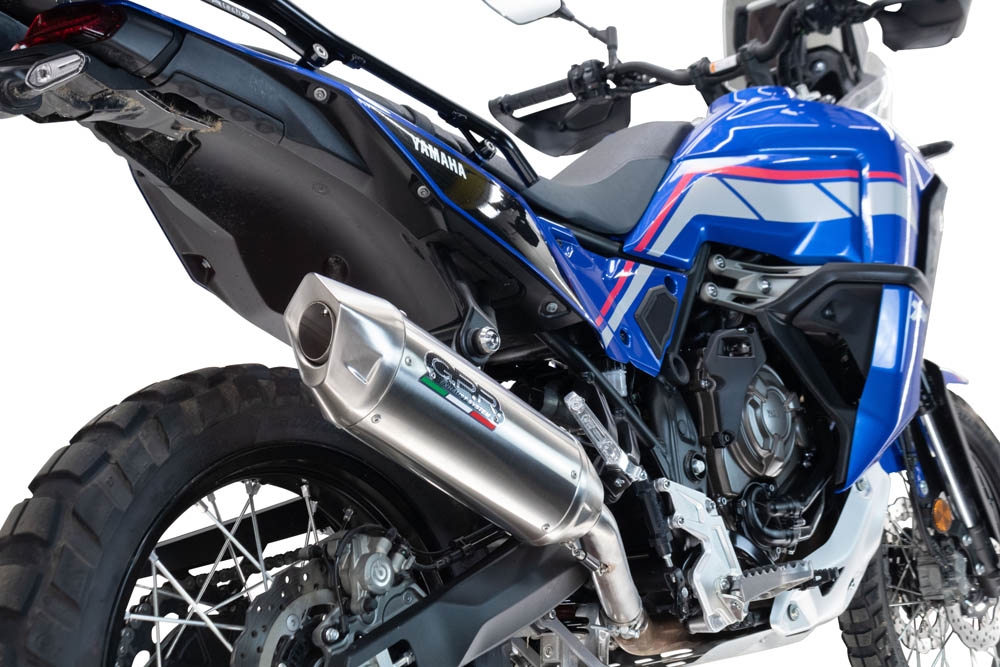 Exhaust compatible with Yamaha Tenere 700 2024-2025, Furore-X Acciaio Inox, Homologated legal slip-on exhaust including removable db killer and link pipe