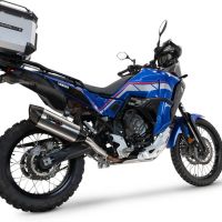 Exhaust compatible with Yamaha Tenere 700 2024-2025, Furore-X Titanio, Homologated legal slip-on exhaust including removable db killer and link pipe