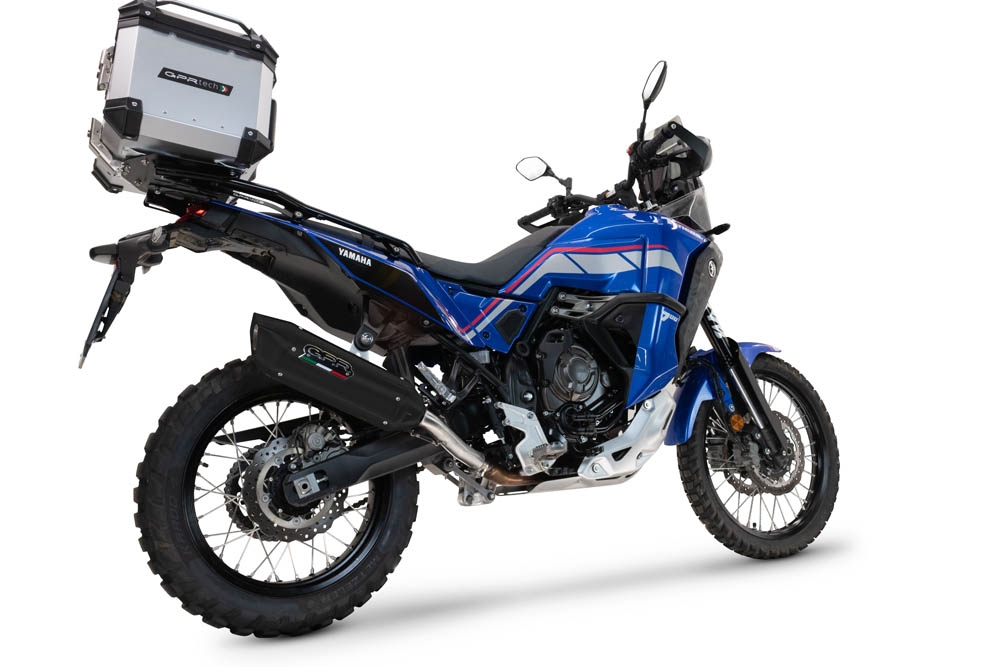 Esapament GPR compatibil cu Yamaha Tenere 700 2024 Evacuare slip-on omologata, inclusiv db killer detașabil și cot de legătură,Furore-X Titanio Nero