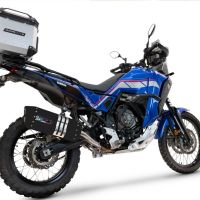 Exhaust compatible with Yamaha Tenere 700 2021-2024, Hyper Sonic Black Titanium, Homologated legal slip-on exhaust including removable db killer and link pipe