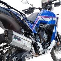Exhaust compatible with Yamaha Tenere 700 2021-2024, Hyper Sonic Titanium, Homologated legal slip-on exhaust including removable db killer and link pipe