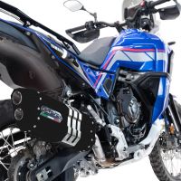 Exhaust compatible with Yamaha Tenere 700 2021-2024, Hyper Sonic Black Titanium, Homologated legal slip-on exhaust including removable db killer and link pipe