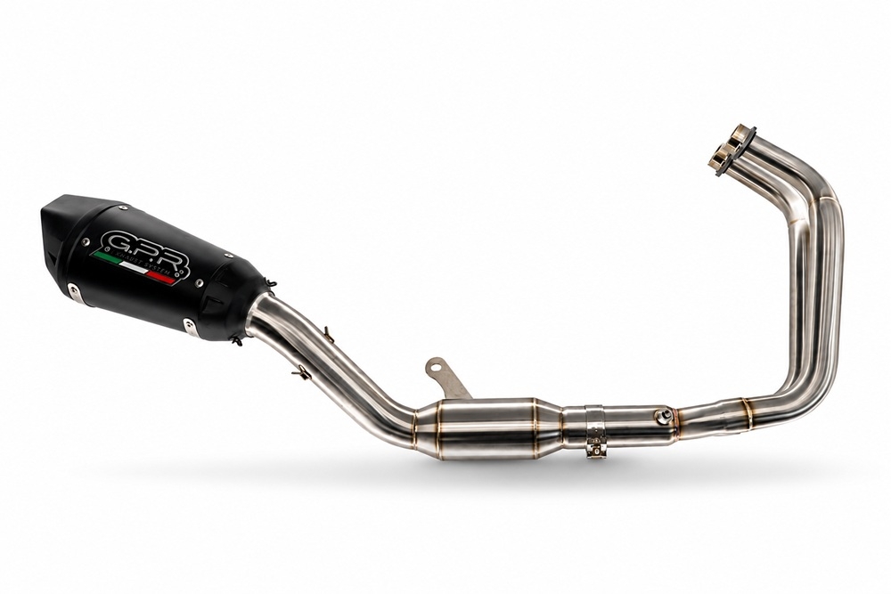 Esapament GPR compatibil cu Yamaha YZF R7 2021 Sistem complet de evacuare legal omologat, inclusiv db killer și catalizator detașabil,GP-Revo Black Titanium